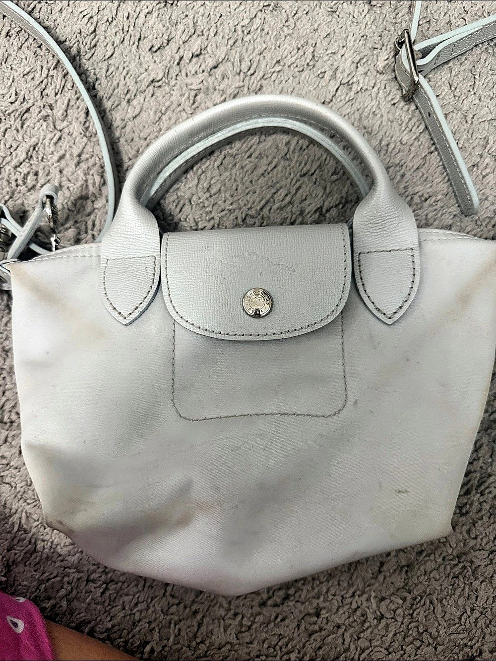 Longchamp Extra Small Le Pliage Crossbody Bag on Silver